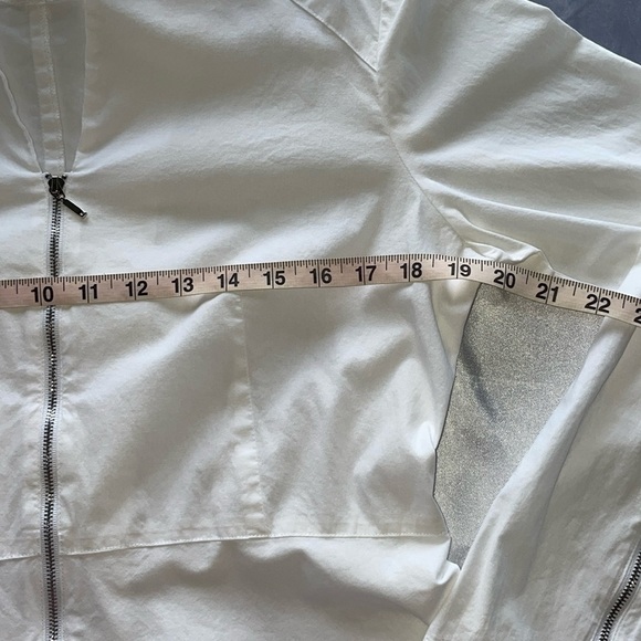 Zoey White Full Zip Long Tunic Top Shirt Dress Cotton Stretch Size Medium - Picture 7 of 12